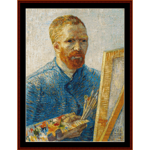 Self Portrait at Easel - Vincent Van Gogh pdf cross stitch pattern