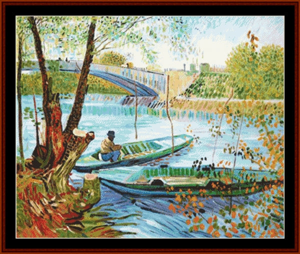 Fishing in the Spring - Van Gogh cross stitch pattern