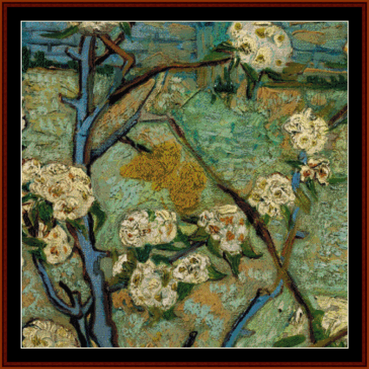 Small Pear Tree in Bloom, 1888 - Van Gogh pdf cross stitch pattern