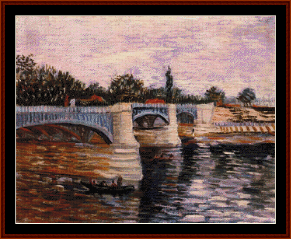 Pont de la Grand Jatte - Vincent Van Gogh pdf cross stitch pattern
