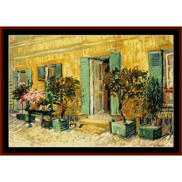 Restaurant in Asnieres - Van Gogh pdf cross stitch pattern