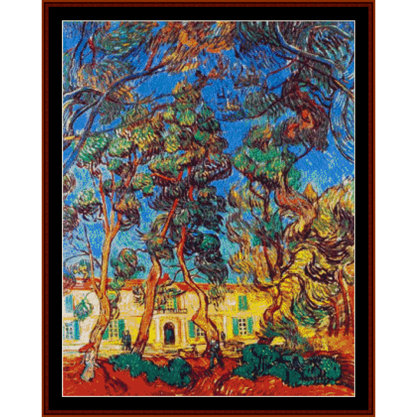 Grounds of the Asylum II - Van Gogh cross stitch pattern