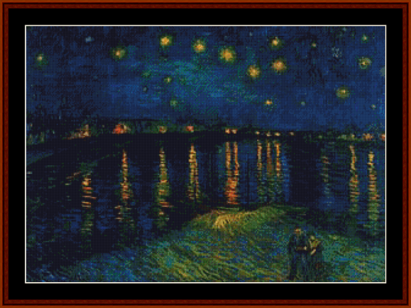 Starlight Over the Rhone – Vincent Van Gogh pdf cross stitch pattern