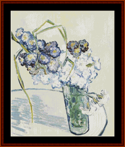 Vase of Carnations – Vincent Van Gogh pdf cross stitch pattern