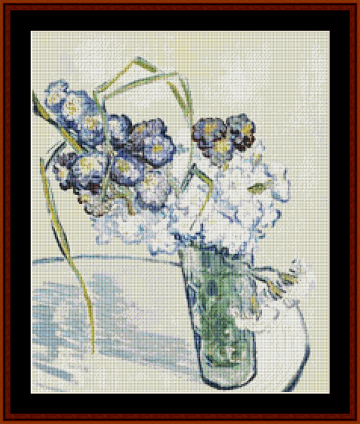 Vase of Carnations - Van Gogh pdf cross stitch pattern
