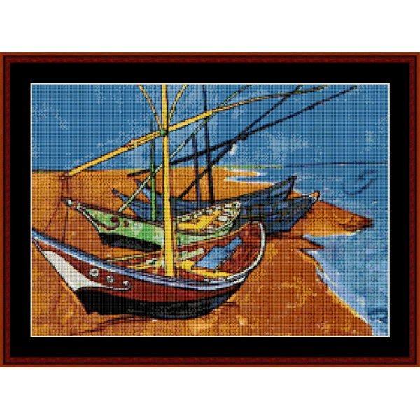 Fishing Boats - Van Gogh pdf cross stitch pattern