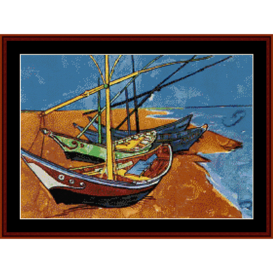 Fishing Boats - Van Gogh pdf cross stitch pattern