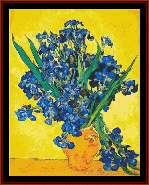 Irises - Vincent Van Gogh pdf cross stitch pattern