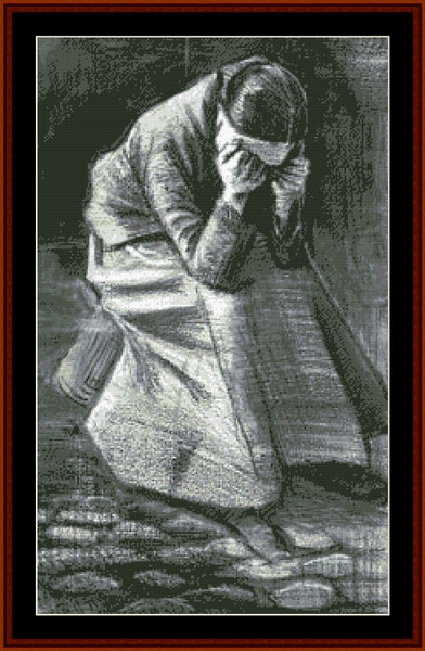 Weeping Woman – Vincent Van Gogh pdf cross stitch pattern