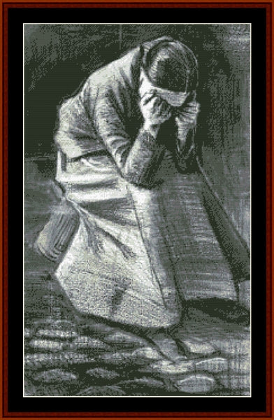 Weeping Woman - Van Gogh cross stitch pattern