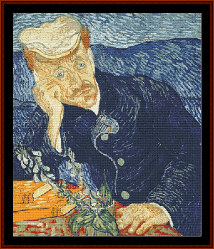 Dr. Gachet – Vincent Van Gogh pdf cross stitch pattern
