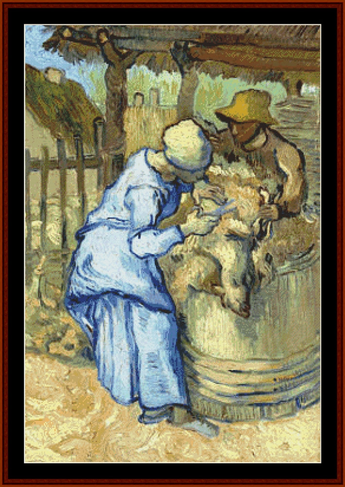 The Sheepshearer – Vincent Van Gogh pdf cross stitch pattern