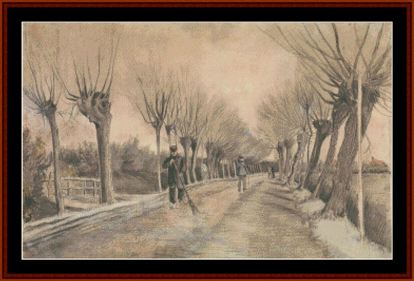 Road in Etten - Vincent Van Gogh pdf cross stitch pattern