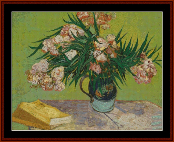Oleanders - Vincent Van Gogh pdf cross stitch pattern