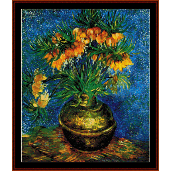 Still Life with Frutillarias - Vincent Van Gogh pdf cross stitch pattern