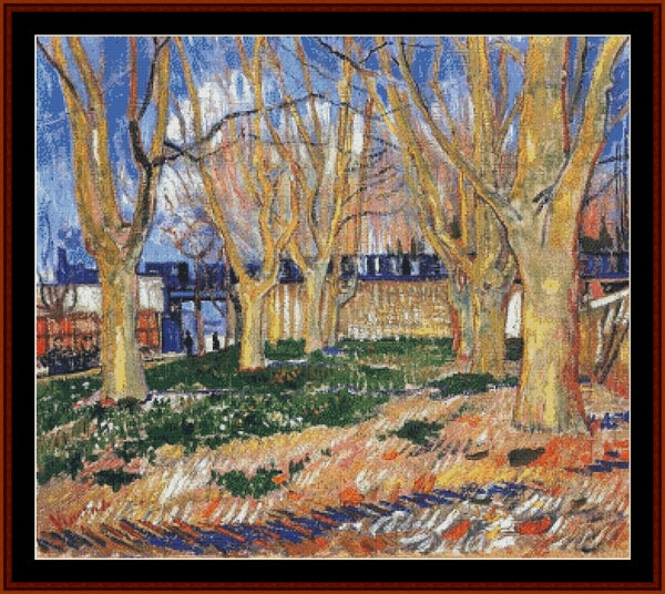 Avenue of Trees - Vincent Van Gogh pdf cross stitch pattern