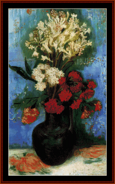 Vase with Flowers - Cezanne pdf cross stitch pattern
