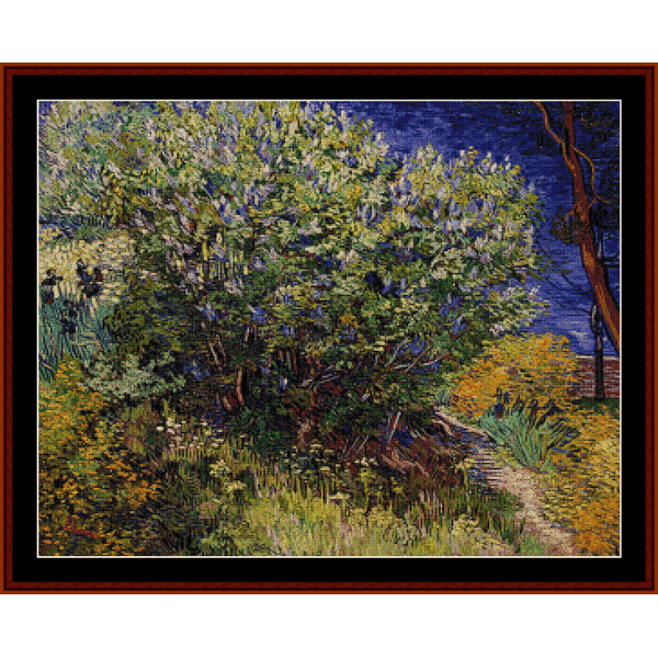Lilac Bushes - Van Gogh cross stitch pattern