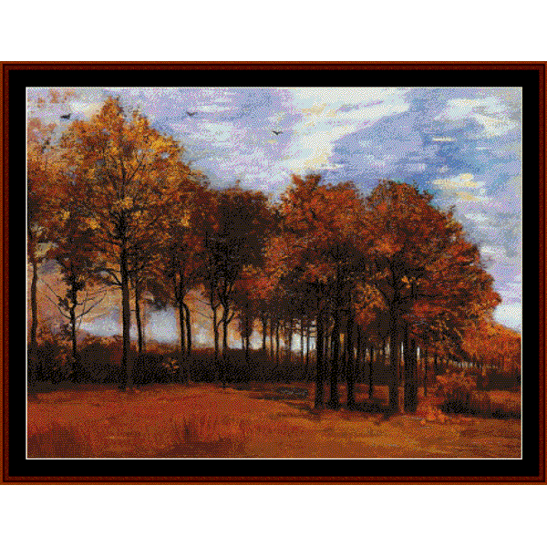 Autumn Landscape - Van Gogh pdf cross stitch pattern