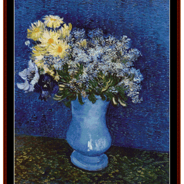 Lilacs-Marguerites-Anemones - Van Gogh cross stitch pattern