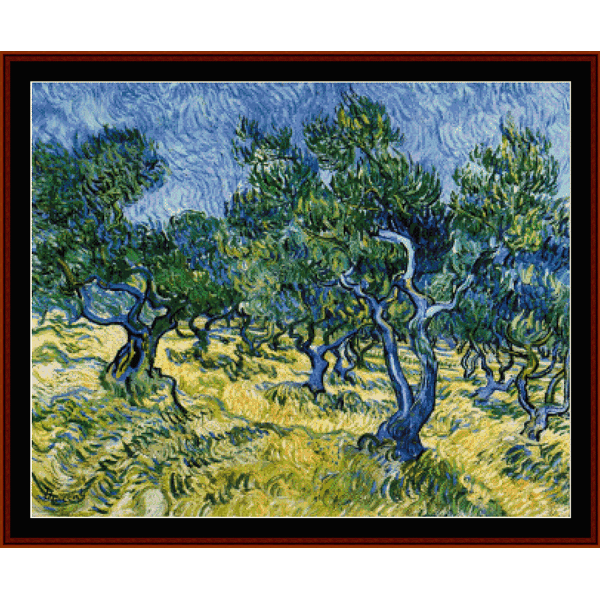 Olive Grove - Vincent Van Gogh pdf cross stitch pattern