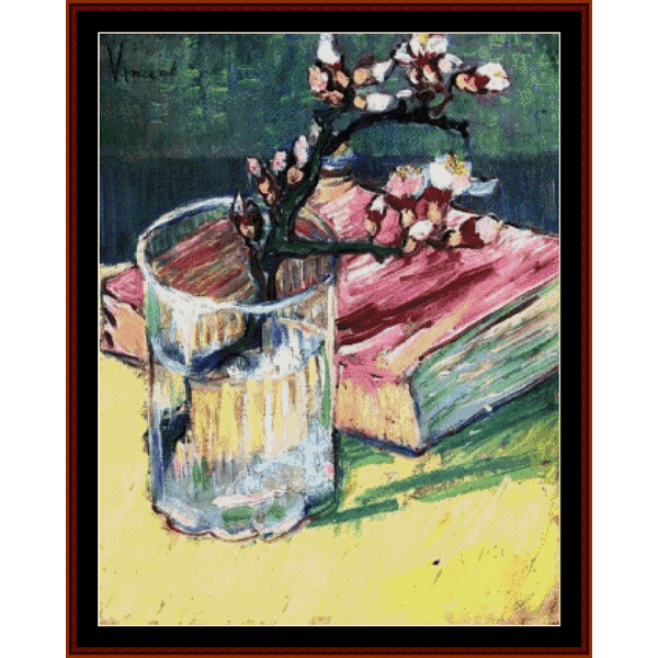 Blossoming Almond Branch - Vincent Van Gogh pdf cross stitch pattern