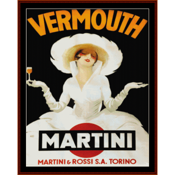 Martini-Rossi Torino - Vintage Poster pdf cross stitch pattern