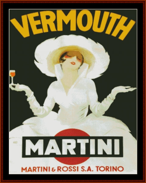 Martini-Rossi Torino - Vintage Poster pdf cross stitch pattern