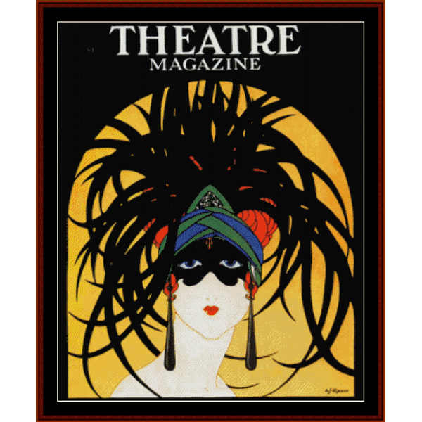 Theatre Mask - Vintage Poster cross stitch pattern