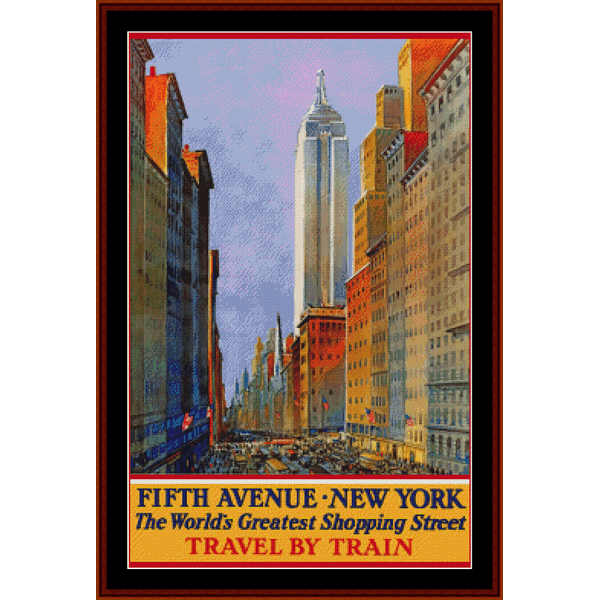 Fifth Avenue, New York cross stitch pattern