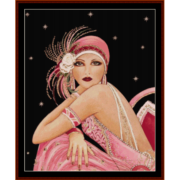 Glamour Girl in Pink pdf cross stitch pattern