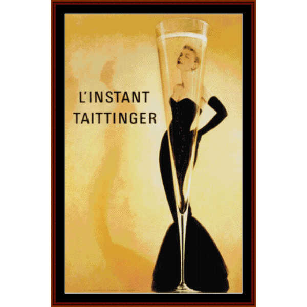 L'Instant Taittinger - Vintage Poster pdf cross stitch pattern