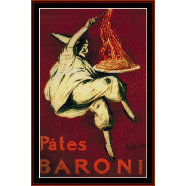 Pates Baroni - Vintage Poster pdf cross stitch pattern