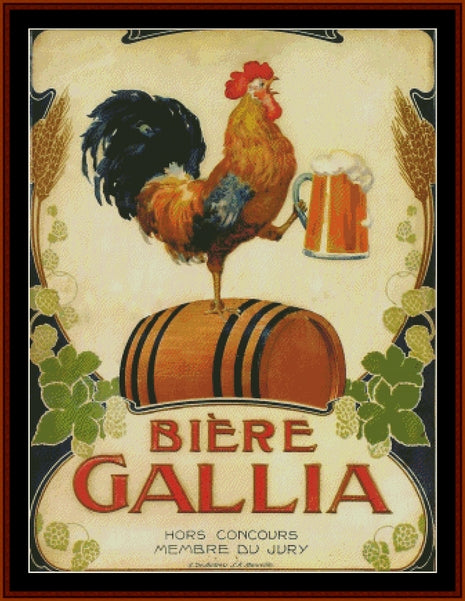 Bierre Gallia - Vintage Poster pdf cross stitch pattern