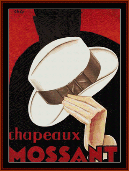 Chapeaux Mossant cross stitch pattern