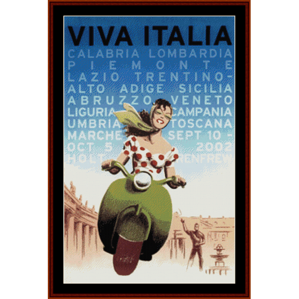 Viva Italia - Vintage Poster pdf cross stitch pattern