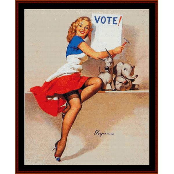 Vote! - Vintage Poster pdf cross stitch pattern