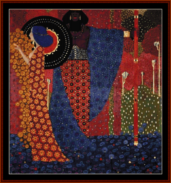 Princess and Warrior - Vittorio Zecchin pdf cross stitch pattern