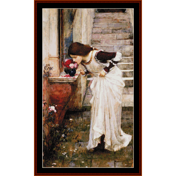 At the Shrine - John W. Waterhouse pdf cross stitch pattern