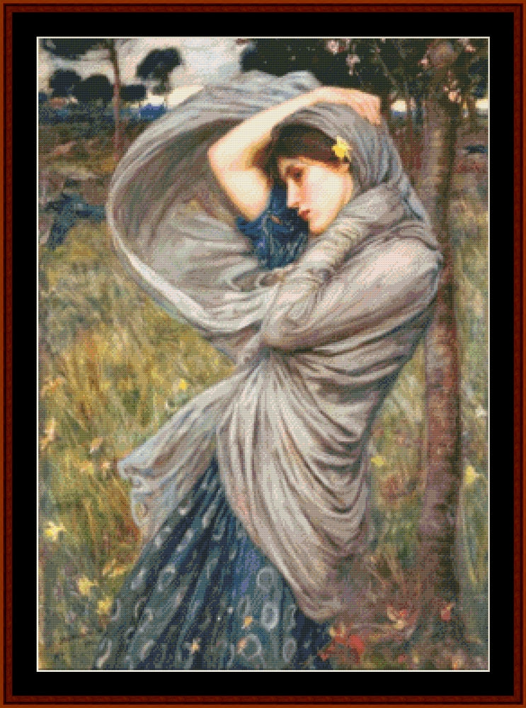 Boreas - John W. Waterhouse pdf cross stitch pattern