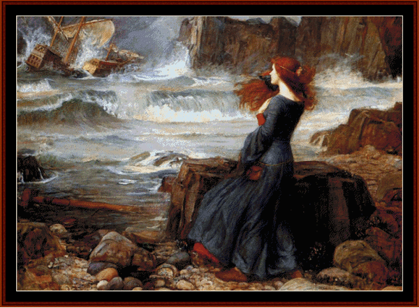 The Tempest - John William Waterhouse pdf cross stitch pattern