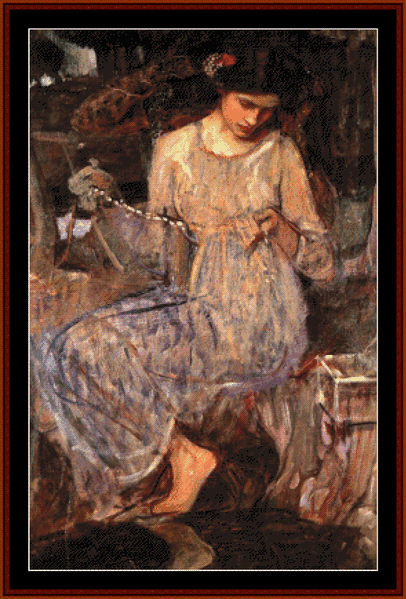 The Necklace - John William Waterhouse pdf cross stitch pattern