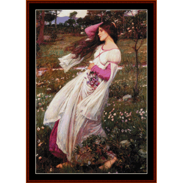 Windflowers – J.W. Waterhouse pdf cross stitch pattern