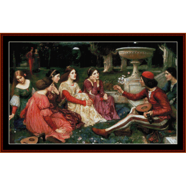 A Tale From the Decameron - J.W. Waterhouse pdf cross stitch pattern