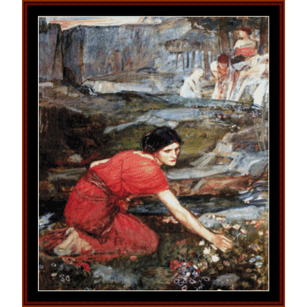 Maidens Picking Flowers - J.W. Waterhouse cross stitch pattern