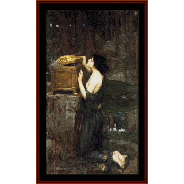Pandora, 1898 - Waterhouse cross stitch pattern