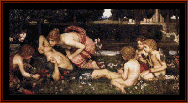 The Awakening of Adonis – John W. Waterhouse pdf cross stitch pattern