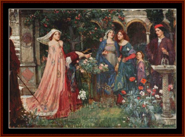 The Enchanted Garden - John Waterhouse pdf cross stitch pattern