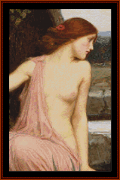 Echo and Narcissus, Detail - J.W. Waterhouse pdf cross stitch pattern