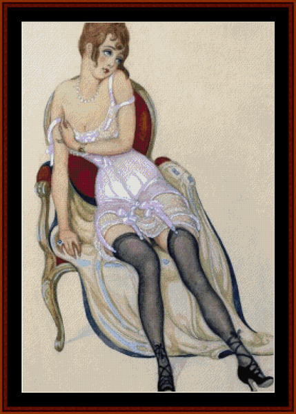 Lady in Underwear – Gerda Wegener pdf cross stitch pattern